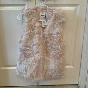 Zara Girl Pink Fur Vest. New with tags.
